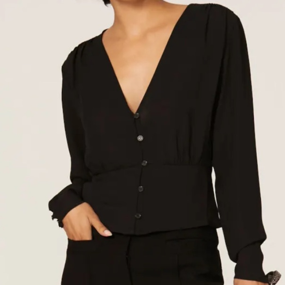 Thakoon  v-neck button down Elegant Black Women's Top EUC
